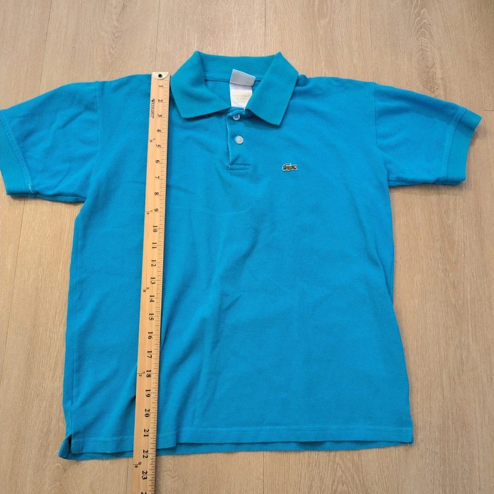 Lacoste Boys Size 4 Medium Blue Polo Shirt Croc Gator Golf Preppy‎